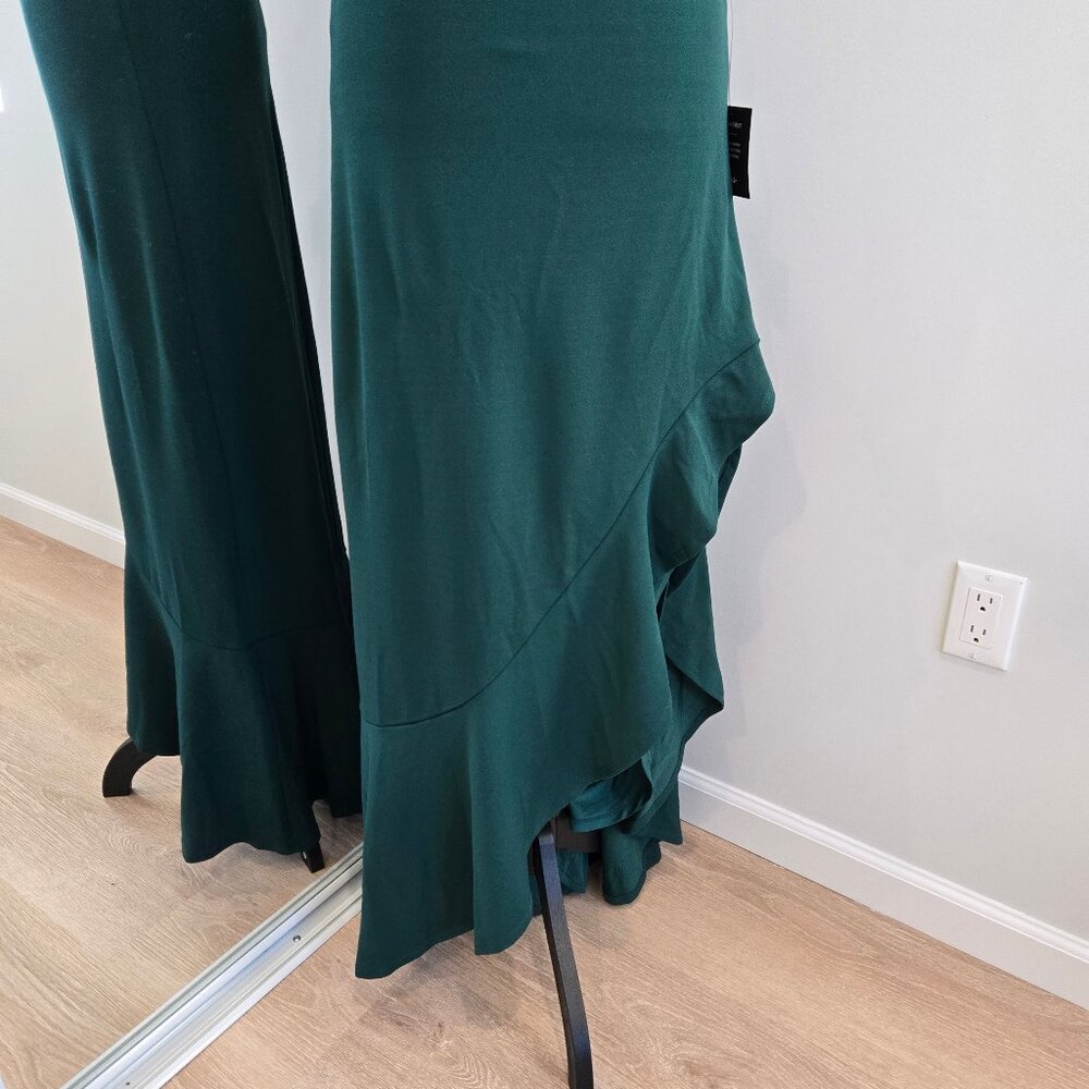 Lulus Ruffled Halter Maxi Dress Emerald Green Small Flaw Pearl New With Tags $99 - Picture 13 of 16